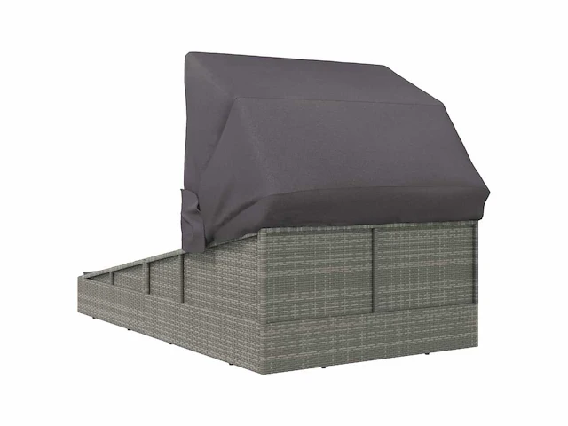 Bouncer met opvouwbaar dak grijs 200x114x128 cm geweven hars - afbeelding 5 van  8