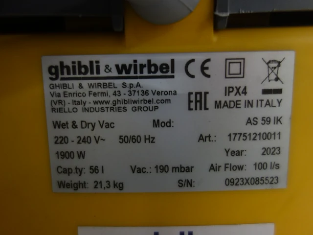 Bouwstofzuiger ghibli & wirbel - afbeelding 4 van  4