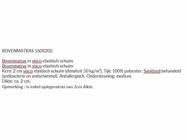 Bovenmatras in visco-elastisch schuim - afbeelding 3 van  3