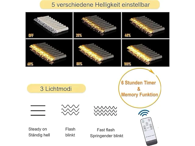Bowka led-kaarshouders (40 stuks) - afbeelding 4 van  6