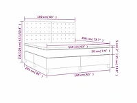 Boxspring compleet met matras lichtgrijs 160x200cm stof - levering enkel in belgië - afbeelding 3 van  10