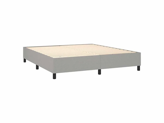 Boxspring compleet met matras lichtgrijs 160x200cm stof - levering enkel in belgië - afbeelding 6 van  10
