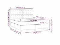 Boxspring compleet met matras lichtgrijs 160x200cm stof - afbeelding 3 van  10