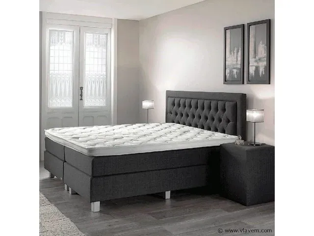 Boxspring italia banes, 160x200 cm, antraciet - afbeelding 6 van  9