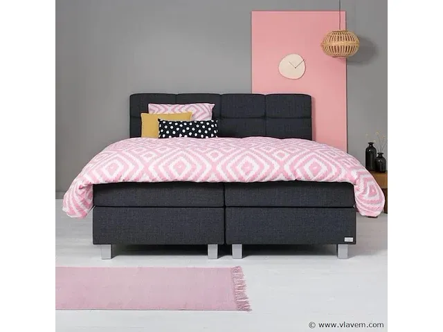 Boxspring italia buddah, 140x200 cm, antraciet - afbeelding 11 van  13