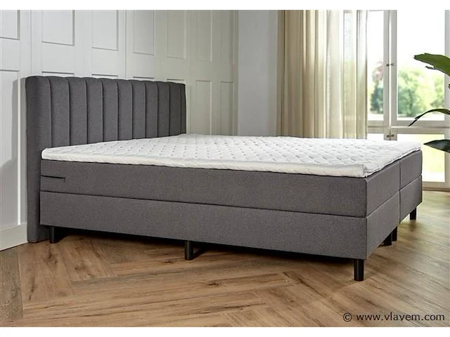 Boxspring lugano afmeting 160 x 200, antraciet - afbeelding 1 van  4