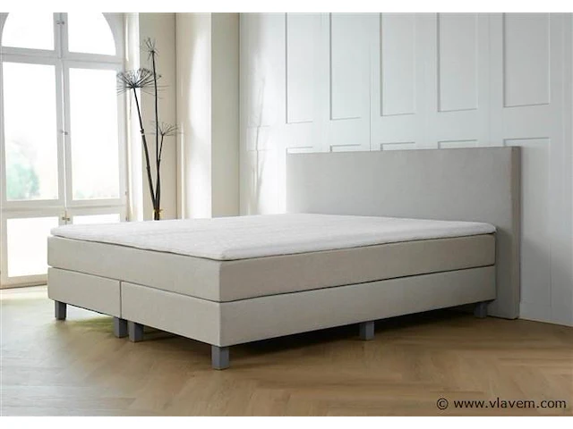 Boxspring malage afmeting 140 x 200, beige - afbeelding 1 van  5