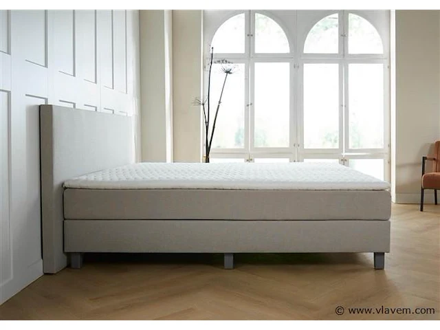 Boxspring malage afmeting 140 x 200, beige - afbeelding 3 van  5