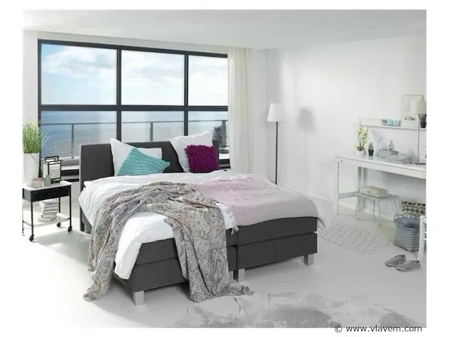 Boxspring miami 2.0, 160x200 cm, licht grijs - afbeelding 1 van  10