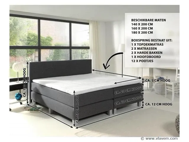 Boxspring miami 2.0, 160x200 cm, licht grijs - afbeelding 7 van  10