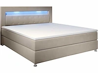 Boxspringbed 120 x 200 cm — eenvoudig bed met led-verlichting, topmatras en bonell springmatras - afbeelding 2 van  7
