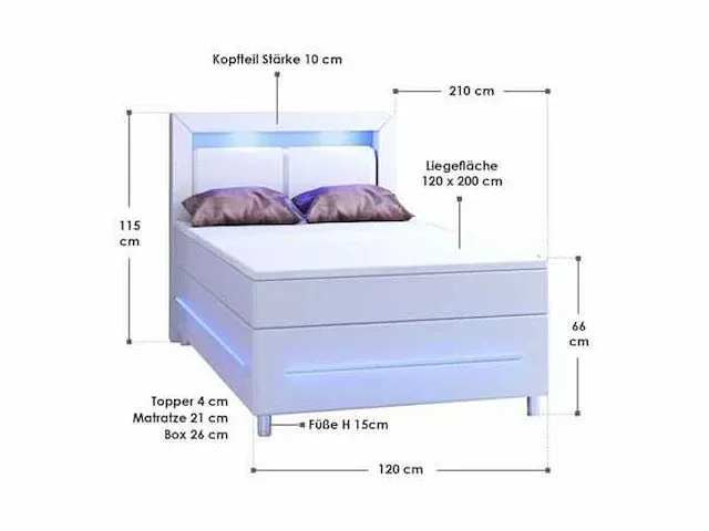 Boxspringmatrassen, topmatrassen en led-verlichting - afbeelding 5 van  5