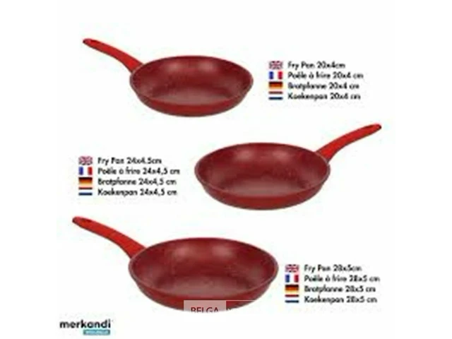 Braadpannenset rood - afbeelding 1 van  7