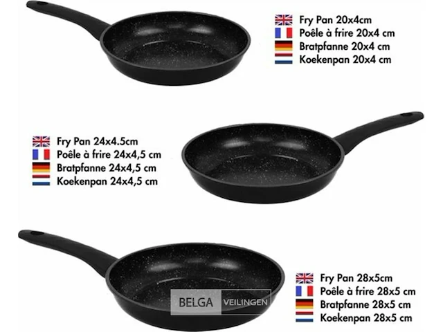 Braadpannenset zwart - afbeelding 1 van  8