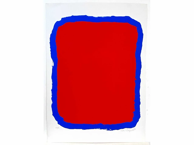 Bram bogart - rood in blauw - litho - afbeelding 2 van  8