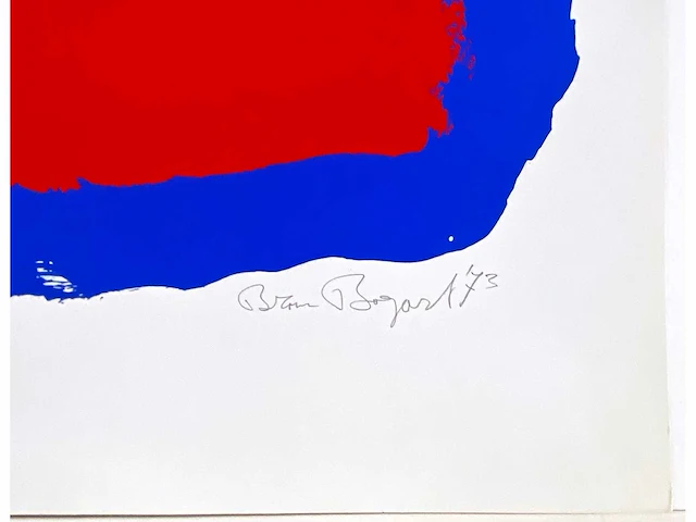 Bram bogart - rood in blauw - litho - afbeelding 3 van  8