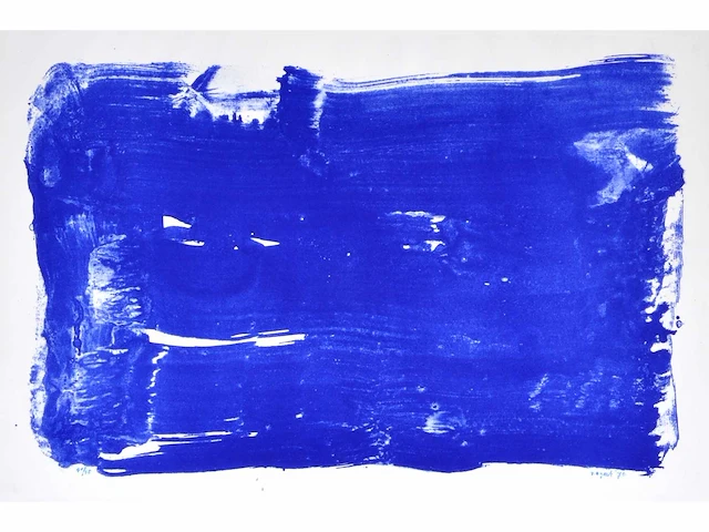 Bram bogart (1921-2012) - blauw - zeefdruk - afbeelding 1 van  6