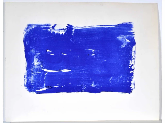 Bram bogart (1921-2012) - blauw - zeefdruk - afbeelding 2 van  6