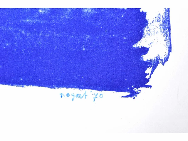 Bram bogart (1921-2012) - blauw - zeefdruk - afbeelding 3 van  6