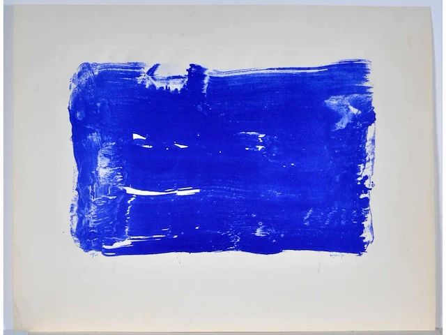 Bram bogart (1921-2012) - blauw - zeefdruk - afbeelding 2 van  6