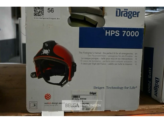 Brandweerhelm - merk : dräger - afbeelding 1 van  2