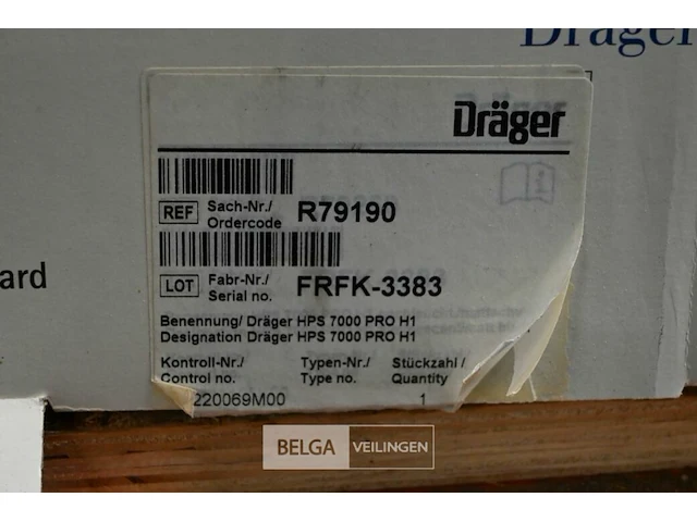 Brandweerhelm - merk : dräger - afbeelding 2 van  2