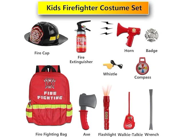 Brandweermankostuum (9-10jaar) - afbeelding 4 van  4