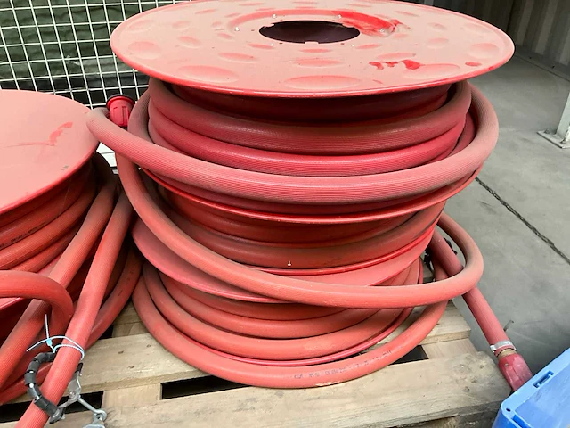 Brandweermateriaal 5x haspel met slang 1” 30meter en kraanwerk - afbeelding 5 van  14