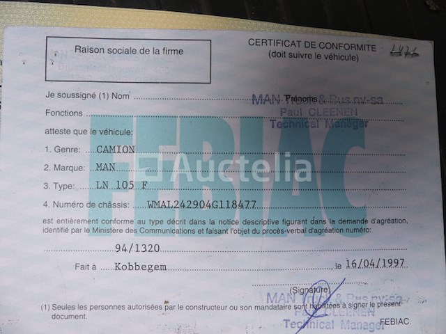 Brandweerwagen man ln105f (1998-44.079 km-vin:wmal242904g118477) - afbeelding 4 van  30