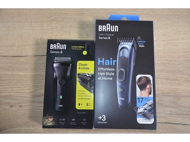 Braun hair clipper series 5 hc5330 en elektrisch scheerapparaat s3 shave and style 300bt (b435) - afbeelding 1 van  6