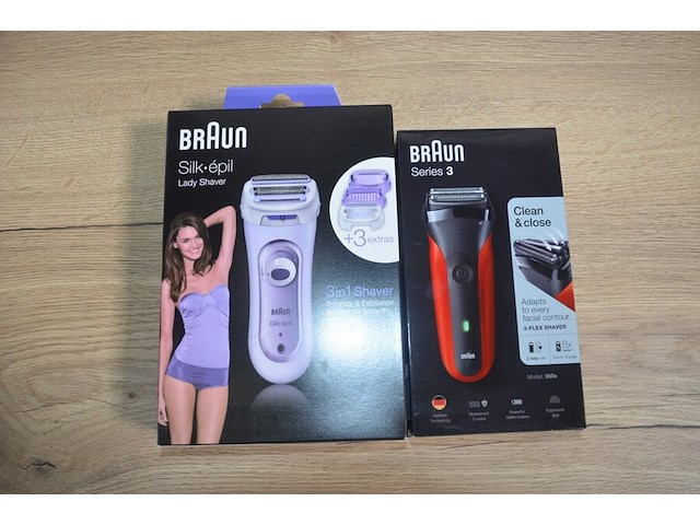 Braun lady shaver silk epil ls 5560 en elektrisch scheerapparaat braun series 3 300s (b435) - afbeelding 1 van  6