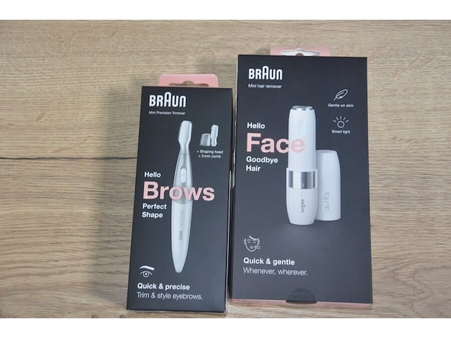 Braun mini hair remover hello face en braun mini precision trimmer hello brows (b435) - afbeelding 1 van  6