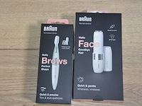 Braun mini hair remover hello face en braun mini precision trimmer hello brows (b435) - afbeelding 1 van  6