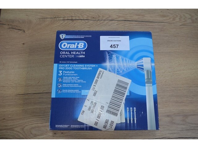 Braun oral b health center oxyjet cleaning system + elektrische tandenborstel pro 2000 (b435) - afbeelding 1 van  5
