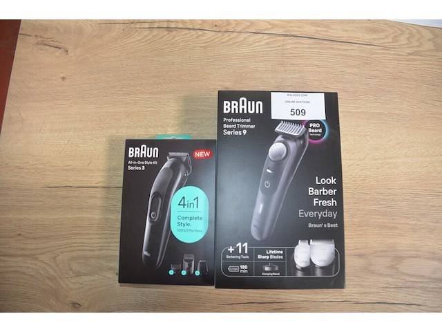 Braun professinal beard trimmer series 9 bt9441 en braun all-in-one style kit series 3 sk3400 (b435) - afbeelding 1 van  6