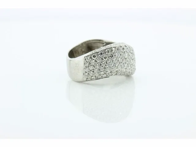 Brede fantasie ring met briljant - afbeelding 2 van  6