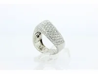 Brede fantasie ring met briljant - afbeelding 4 van  6