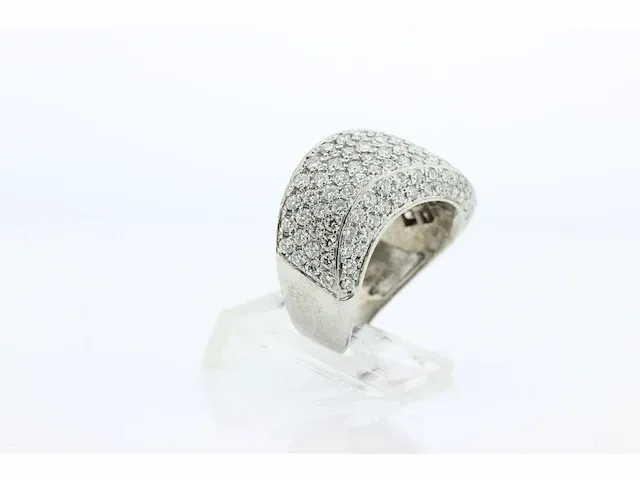 Brede fantasie ring met briljant - afbeelding 5 van  6