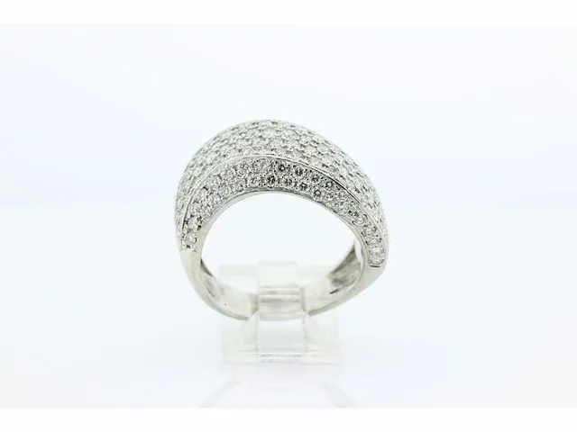 Brede fantasie ring met briljant - afbeelding 6 van  6