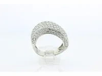 Brede fantasie ring met briljant - afbeelding 6 van  6