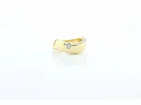 Brede fantasie ring met briljant - afbeelding 3 van  5