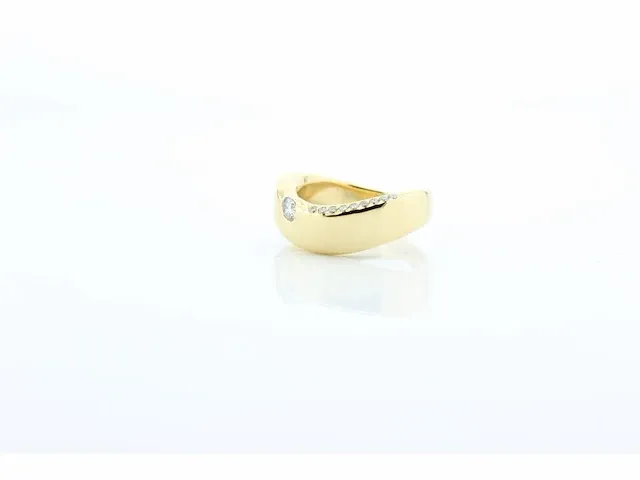Brede fantasie ring met briljant - afbeelding 5 van  5