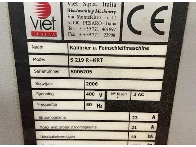 Breedbandschuurmachine viet s 219 r+krt - afbeelding 2 van  6