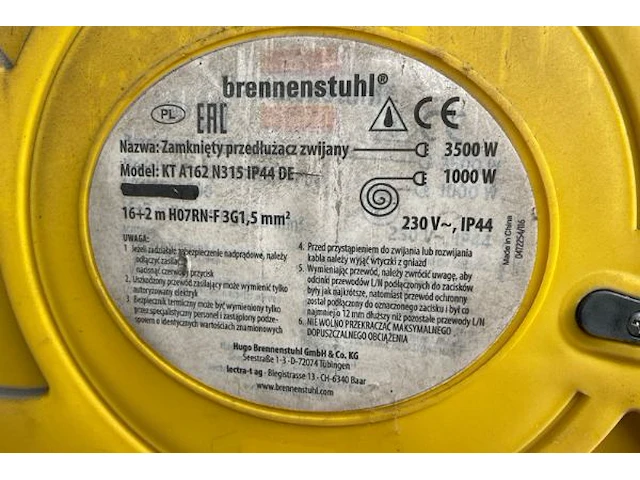 Brennenstuhl verlengkabel in muurhaspel - afbeelding 2 van  3