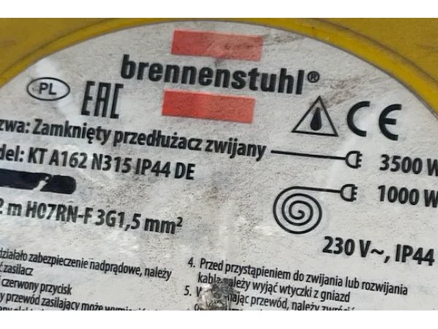 Brennenstuhl verlengkabel op muurhaspel - afbeelding 2 van  2