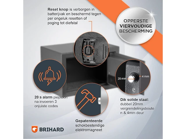 Brihard elektronische kluis - afbeelding 4 van  6