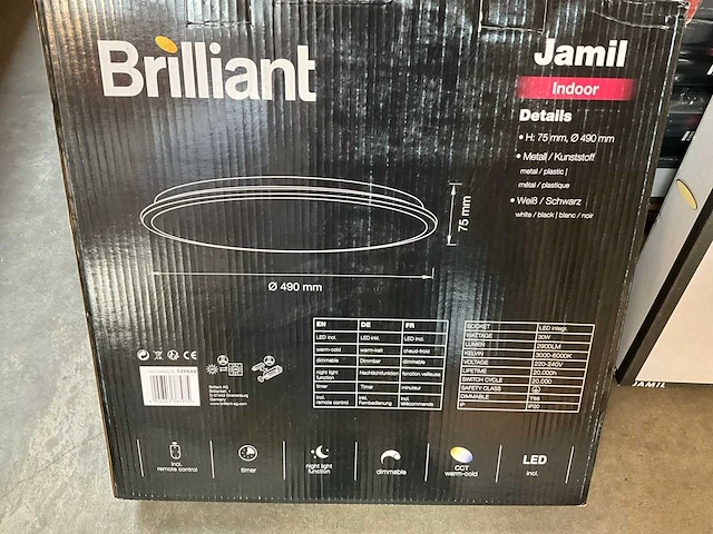 Brilliant jamil indoor led plafondlamp met afstandsbediening (38x) - afbeelding 6 van  7
