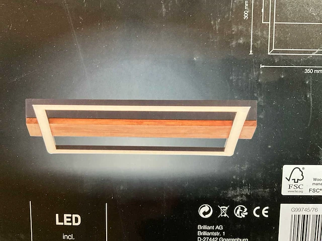 Brilliant loneos indoor led plafondlamp 35 x 30 cm (40x) - afbeelding 4 van  5
