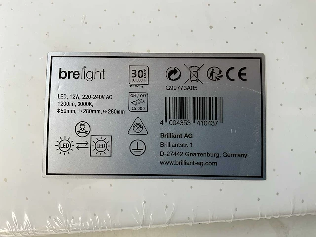 Brilliant palletdeal plafondlamp farica 28 cm 3000k - afbeelding 5 van  7