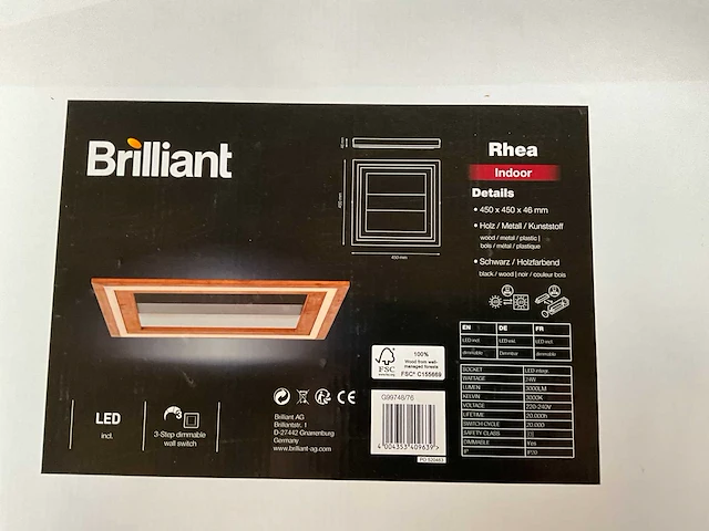 Brilliant rhea indoor led plafondlamp 45 x 45 cm (45x) - afbeelding 3 van  5